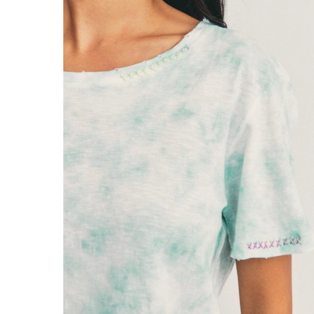 LOVESHACKFANCY CALIX TEE - KEYLIME